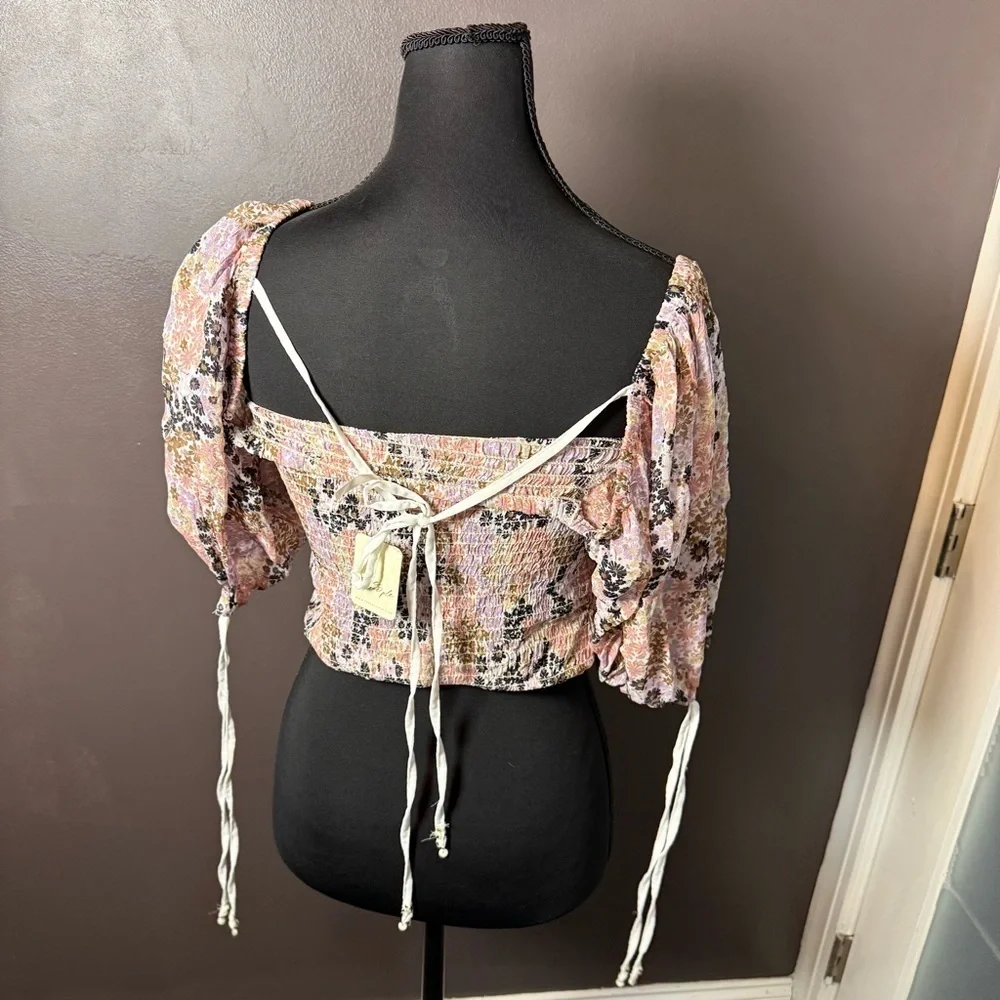 Anthropologie Smocked Floral Puff Sleeve Top NWT | Size XS | Cottagecore
